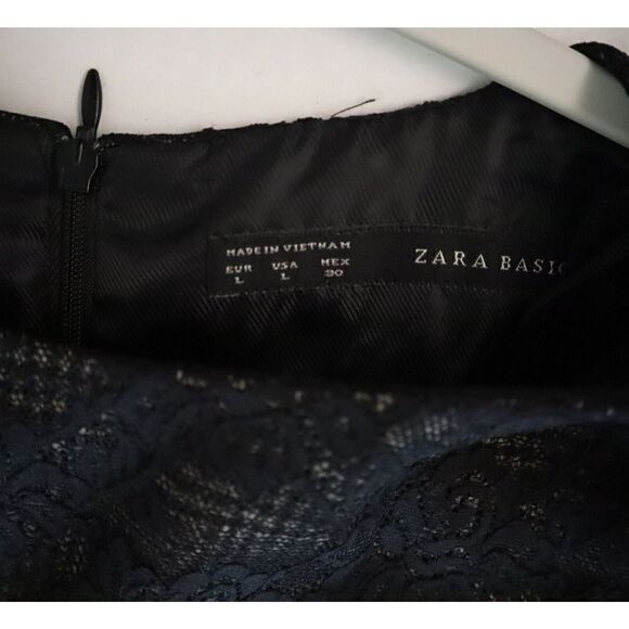 Zara Basic 2753/228/093 Women's Sz L Glen Plaid Wool Blend Sheath Dress $159 - Picture 9 of 14